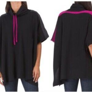 Tahari EUC one size wool cashmere blend mock neck poncho cape sweater